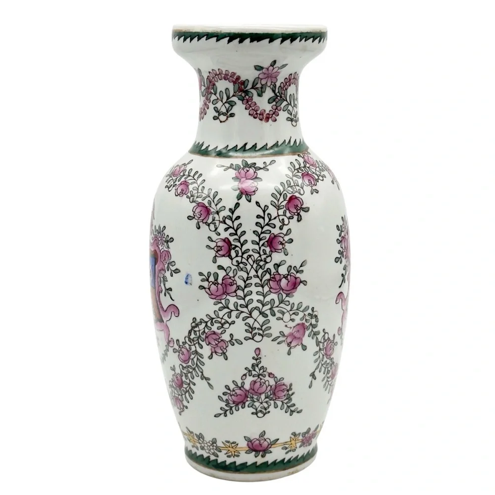 Vintage Armorial Family Crest Vase Chinese Porcelain European Market Export Ware - Picture 8 of 11